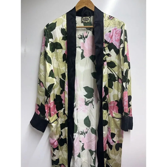 Richard Quinn Floral Print Silk Robe Women’s **missing Waist Belt**  Colorful - Picture 3 of 8